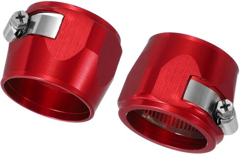 HARFINGTON 2pcs 42MM Hose Finisher Clamp Aluminium Hex Car Hose Finisher Flexible Pipe Clamps with Screw Band for Fuel Gas Oil Air Water Tube, Silver in Saudi Arabia