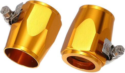 HARFINGTON 2pcs 42MM Hose Finisher Clamp Aluminium Hex Car Hose Finisher Flexible Pipe Clamps with Screw Band for Fuel Gas Oil Air Water Tube, Silver in Saudi Arabia