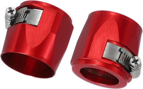 HARFINGTON 2pcs 42MM Hose Finisher Clamp Aluminium Hex Car Hose Finisher Flexible Pipe Clamps with Screw Band for Fuel Gas Oil Air Water Tube, Silver in Saudi Arabia