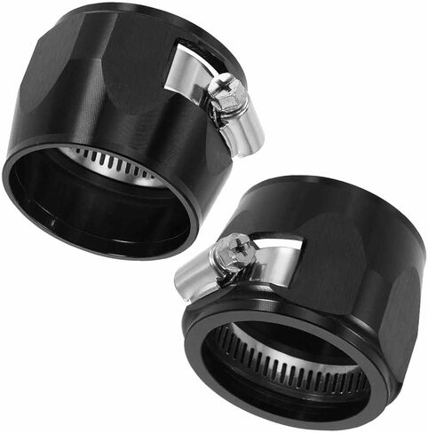 HARFINGTON 2pcs 42MM Hose Finisher Clamp Aluminium Hex Car Hose Finisher Flexible Pipe Clamps with Screw Band for Fuel Gas Oil Air Water Tube, Silver in Saudi Arabia