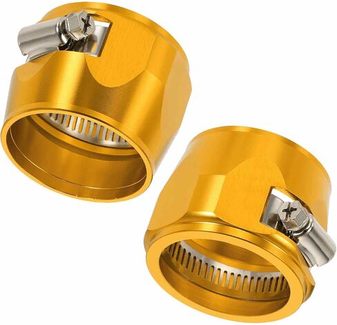 HARFINGTON 2pcs 42MM Hose Finisher Clamp Aluminium Hex Car Hose Finisher Flexible Pipe Clamps with Screw Band for Fuel Gas Oil Air Water Tube, Silver in Saudi Arabia