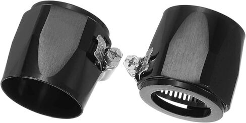 HARFINGTON 2pcs 42MM Hose Finisher Clamp Aluminium Hex Car Hose Finisher Flexible Pipe Clamps with Screw Band for Fuel Gas Oil Air Water Tube, Silver in Saudi Arabia