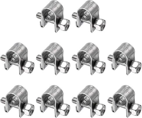 HARFINGTON 10pcs Fuel Injection Hose Clamp 13-15mm Adjustable 304 Stainless Steel Mini Gas Line Hose Clamp for Automotive Agriculture Plumbing Diesel Petrol Pipe in Saudi Arabia