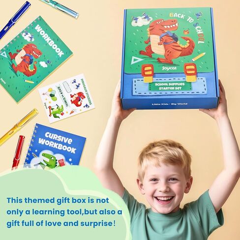 46-Piece Washable Back to School Supplies Gift Kit for Kids-Dinosaur Essential First Day Gift Set for Kindergarten & Elementary, Art Supplies & Refillable Tools, Ideal Kids Stationery Set for Boys. in Saudi Arabia