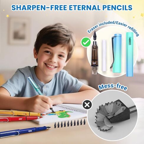46-Piece Washable Back to School Supplies Gift Kit for Kids-Dinosaur Essential First Day Gift Set for Kindergarten & Elementary, Art Supplies & Refillable Tools, Ideal Kids Stationery Set for Boys. in Saudi Arabia