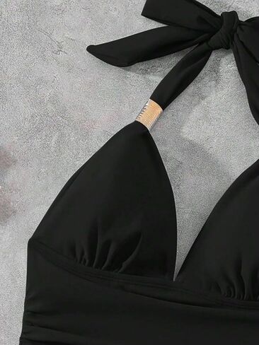 Women's Backless Halter Neck Monokini Swimsuit - Full Cup Casual One-Piece Swimwear for Beach & Vacation in Saudi Arabia