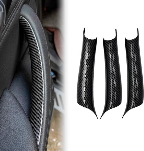 3 قطع غطاء مقبض سحب الباب الداخلي لسيارة BMW X5 E70 (2008–2013) X6 E71 (2008–2014)، غير لاصق، غير قابل للتفكيك، تثبيت على اليسار واليمين، أسود in Kuwait