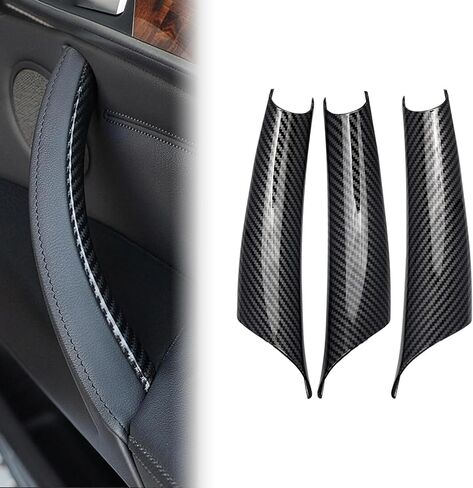3 قطع غطاء مقبض سحب الباب الداخلي لسيارة BMW X5 E70 (2008–2013) X6 E71 (2008–2014)، غير لاصق، غير قابل للتفكيك، تثبيت على اليسار واليمين، أسود in Kuwait