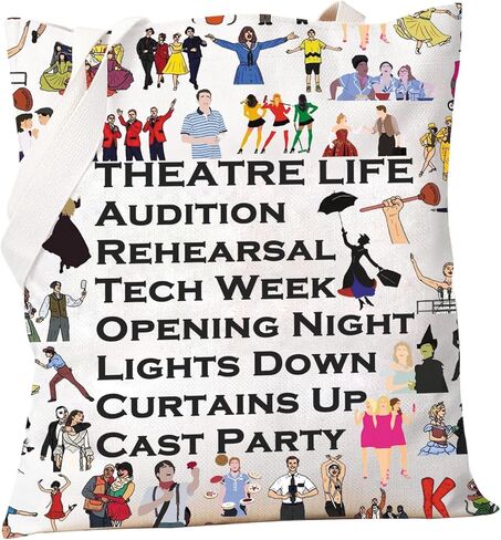 PXTIDY Musical Theatre Life Tote Bag Dramatic Theatrical Thespian Gift Theatre Drama Shoulder Bag Actor Actress Gifts in Kuwait