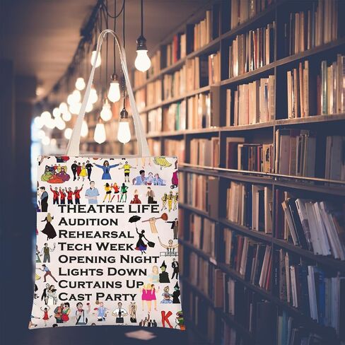 PXTIDY Musical Theatre Life Tote Bag Dramatic Theatrical Thespian Gift Theatre Drama Shoulder Bag Actor Actress Gifts in Kuwait