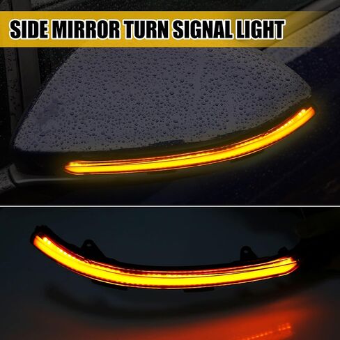 Side Mirror Marker Light Turn Signals Lights 5GD949101 for VW Golf 7 2012-2018 Plastic Black in Saudi Arabia