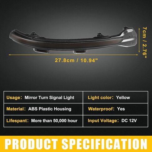 Side Mirror Marker Light Turn Signals Lights 5GD949101 for VW Golf 7 2012-2018 Plastic Black in Saudi Arabia