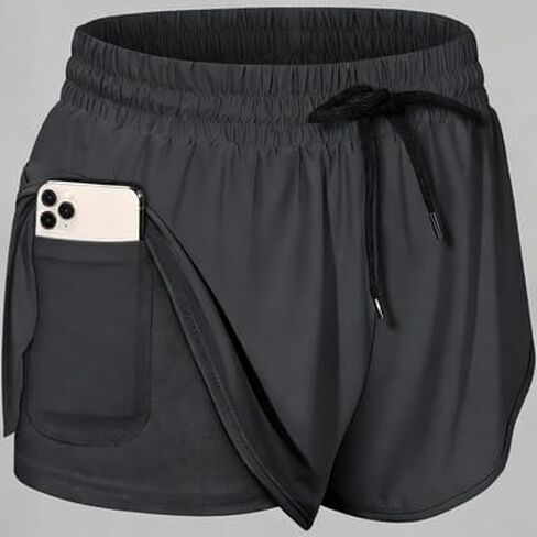 Women's Tie Dye Running Shorts – Elastic Waist Athletic Shorts with Liner and Inner Pocket in Saudi Arabia