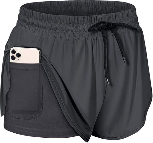 Women's Tie Dye Running Shorts – Elastic Waist Athletic Shorts with Liner and Inner Pocket in Saudi Arabia