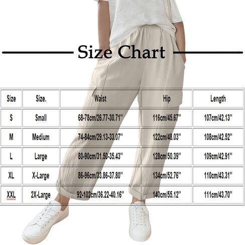 Linen Pants for Women 2026 Solid Color Vintage Pants Comfy Gauze Slacks Lightweight Casual Loose Trousers with Pockets in Kuwait