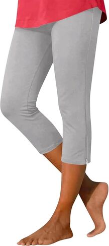 Yoga Capri Leggings for Women High Waist Leggings Crop Straight Leg Athletic Exercise Workout Capris with Side Zipper in Saudi Arabia