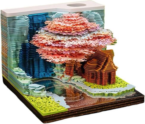 2026 قطعة الوقت التقويم 3D التقويم الأسبوعي المفكرة 3D المسيل للدموع بعيدا التقويم DIY ورقة نحت الفن سطح المكتب الديكور هدية لعيد الميلاد واحتفالات عيد الميلاد ب in Kuwait
