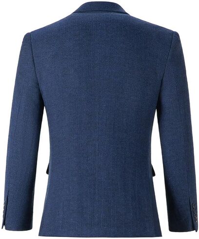 بدلة رجالية سترة متعرجة ريترو تويد بليزر صوف مزيج حفلة موسيقية عشاء رسمي الرجال سترات سهرة بليزرات بدلة عمل منفصلة معاطف رياضية أزرق داكن XL in Kuwait