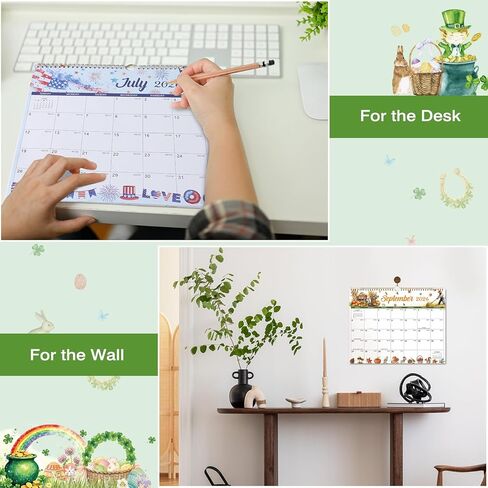 Calendar 2026-2027 - Wall Calendar 2026-2027, Jul 2026 - Dec 2027, 15" x 11.5", Large Wall Calendar 26-27, 18 Months Calendar July 26-27 with Hanging Loop, Perfect Large Calendars for Organizing in Saudi Arabia