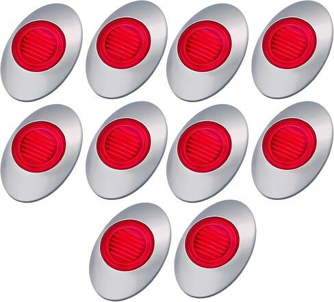 10 قطع 3 بوصة × 2 بوصة كهرمان 3 مصابيح LED لتخليص العلامات الجانبية إطار بيضاوي من الكروم عدسة شفافة نصف مقطورة مقطورة لوحة استبدال لسطح جبل Peterbilt Kenworth Freightliner in Kuwait