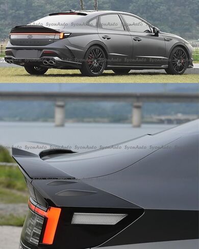 for 2023-2026 Hyundai Sonata Glossy Black V Style Rear Trunk Spoiler Wing LID in Saudi Arabia