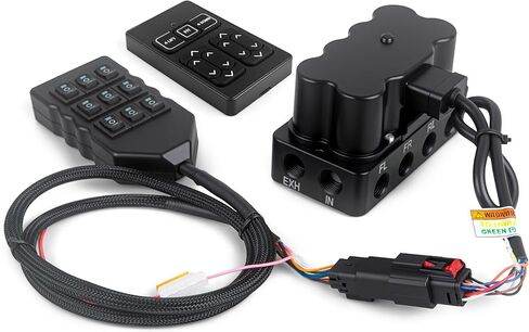 8-Way الملف اللولبي صمام الهواء ركوب تعليق مجموعة متعددة مقاوم للماء مع 9-Switch 5M السلكية تحكم عن بعد 12 فولت 200PSI in Kuwait