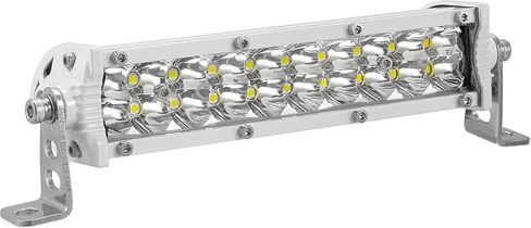 شريط إضاءة نحيف 7 بوصة لشاحنة القارب، 60 وات 6000 لومن قضبان إضاءة صغيرة LED مقاومة للماء البحرية، 12 فولت 24 فولت LED بقعة فيضان صف مزدوج لقيادة الصيد ATV UTV RV RZR، حزمة واحدة، مبيت أبيض in Kuwait