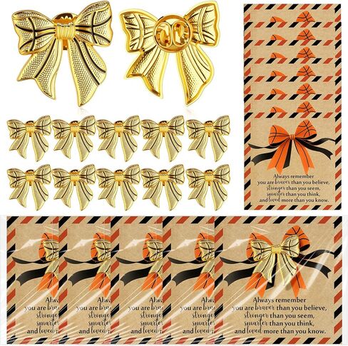 20 Sets Baskteballs Soccers Softballs Enamel Pins Bulk Gifts Bow Lapel Pin Motivational Card for Senior Night Favor in Saudi Arabia