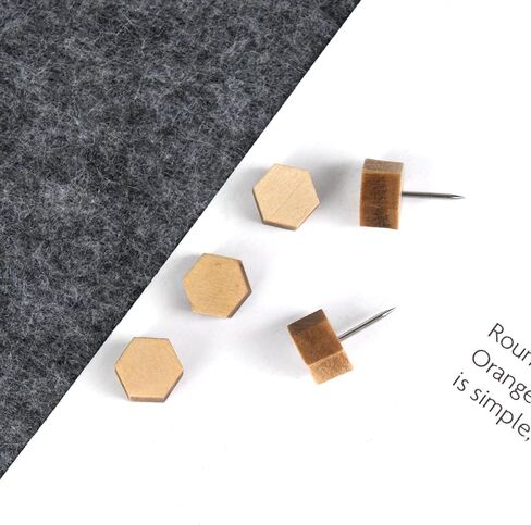 Decorative Push Pins,Wooden Push Pins for Cork Board,Thumb Tacks for Cork Board Hexagon (50) in Saudi Arabia