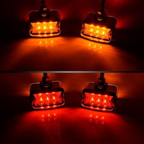 Bestview Dual Face Pedestal Fender Lights Compatible with Peterbilt Kenworth Freightliner Mack Western Star Semi Trucks, 12 LED Strobe Amber Red Marker Turn Signal Lights, 2PCS in Saudi Arabia