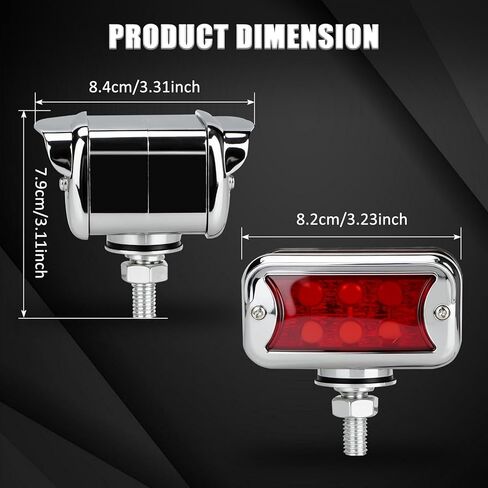 Bestview Dual Face Pedestal Fender Lights Compatible with Peterbilt Kenworth Freightliner Mack Western Star Semi Trucks, 12 LED Strobe Amber Red Marker Turn Signal Lights, 2PCS in Saudi Arabia