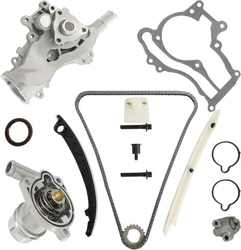 Timing Chain Kit with Water Pump & Thermostat Camshaft Tensioner Fit For Chevrolet Sonic Trax Cruze Volt Cadillac ELR Buick Encore 1.4L 2011-2015 5591625100 55570270 55565336 AW6662 in Saudi Arabia