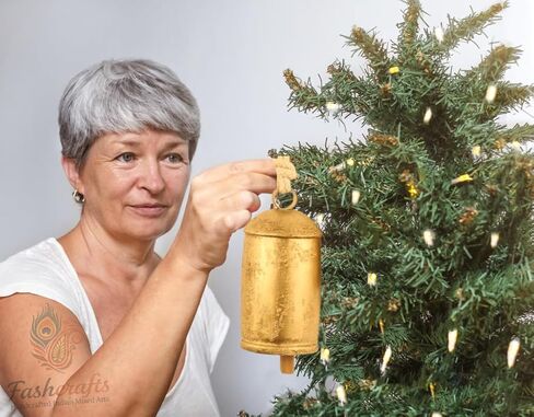 Set of 3 Large Giant Harmony Rustic Gold Christmas Bells for Decoration Perfect for Cow Bell, Door Hanging, Staircase, Wall Decorative Bells in Saudi Arabia