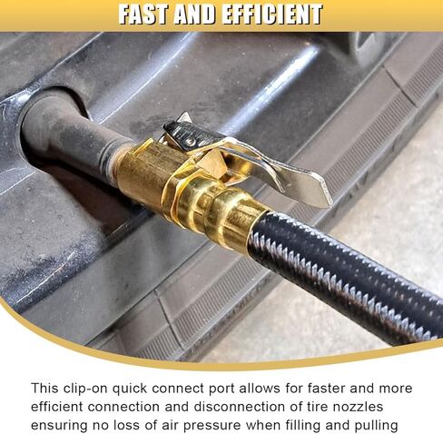 12'' Tire Inflator Extension Tube, Tyre Pump Quick Inflation Chuck Adapter with Presta Valve, Portable Clip On Connector High-Pressure Tube, Auto Maintenance Accessory for Car Motorcycle in Saudi Arabia