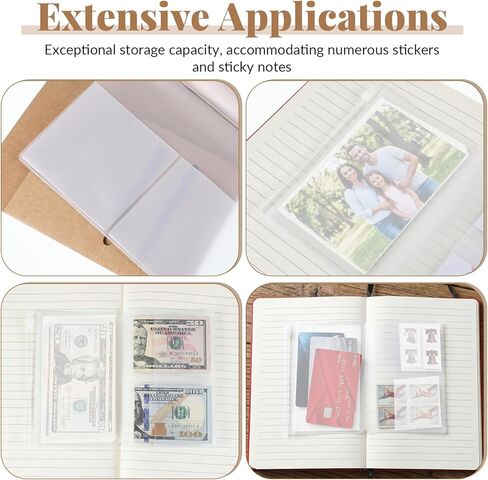 12Pcs Passport Size Notebook Accessories Kit - Travelers File Folder, Zipper PVC Pouch, Pen Holder, Binder Clip and 4pcs Elastic Bands for Standard Size Travelers Notebook in Saudi Arabia