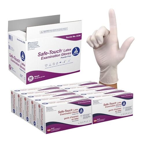 Dynarex Safe-Touch Disposable Latex Exam Gloves, Powder-Free, Used in Healthcare, Corrections/Law Enforcement, Industrial and Salon/Spa Settings, Bisque, Extra-Large (XL), 1 Box of 100 Gloves in Saudi Arabia