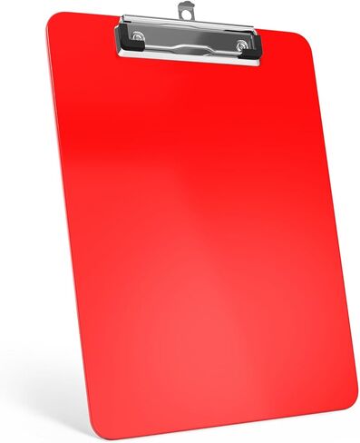 Red Plastic Clipboard 12.5" x 9" Durable Lightweight Clip Board with Low-Profile Metal Clip Holds 100 Sheets Acrylic Heavy Duty Clipboards for Classroom Office Teachers Students Home Truckers in Kuwait