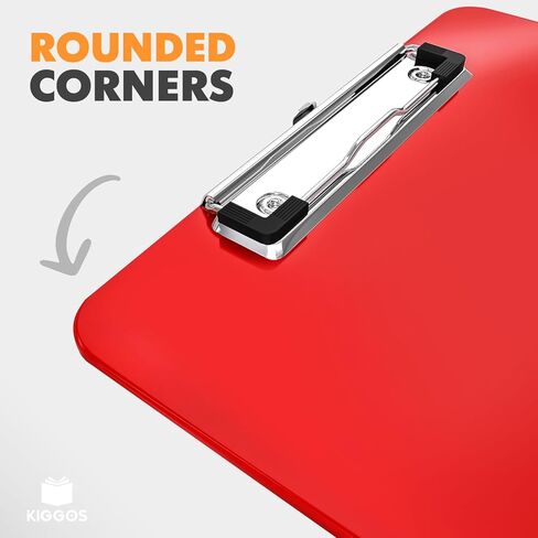 Red Plastic Clipboard 12.5" x 9" Durable Lightweight Clip Board with Low-Profile Metal Clip Holds 100 Sheets Acrylic Heavy Duty Clipboards for Classroom Office Teachers Students Home Truckers in Kuwait