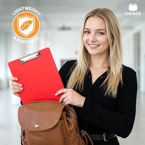 Red Plastic Clipboard 12.5" x 9" Durable Lightweight Clip Board with Low-Profile Metal Clip Holds 100 Sheets Acrylic Heavy Duty Clipboards for Classroom Office Teachers Students Home Truckers in Kuwait