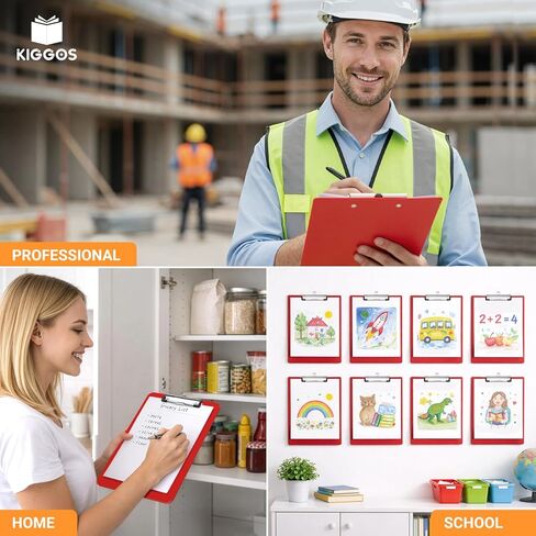 Red Plastic Clipboard 12.5" x 9" Durable Lightweight Clip Board with Low-Profile Metal Clip Holds 100 Sheets Acrylic Heavy Duty Clipboards for Classroom Office Teachers Students Home Truckers in Kuwait