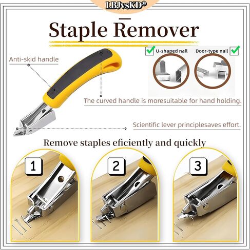 Upholstery Carpet Staple Remover and Nail Puller Remover Tool Set - Staple Puller & Tack Lifter Fastener Remover for Furniture Floor Wall Wood Case Car Photo Frames (4-PK) in Kuwait