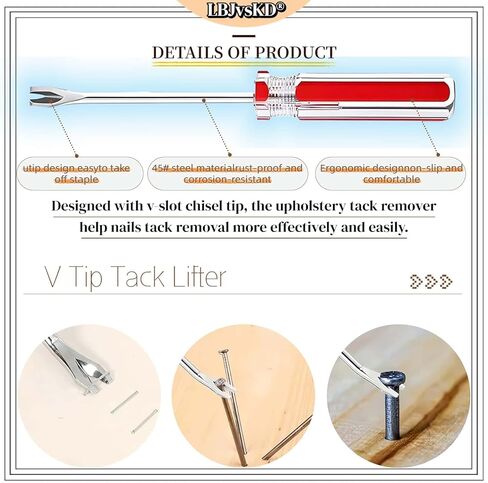 Upholstery Carpet Staple Remover and Nail Puller Remover Tool Set - Staple Puller & Tack Lifter Fastener Remover for Furniture Floor Wall Wood Case Car Photo Frames (4-PK) in Kuwait