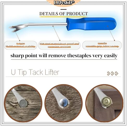 Upholstery Carpet Staple Remover and Nail Puller Remover Tool Set - Staple Puller & Tack Lifter Fastener Remover for Furniture Floor Wall Wood Case Car Photo Frames (4-PK) in Kuwait