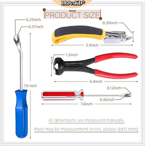 Upholstery Carpet Staple Remover and Nail Puller Remover Tool Set - Staple Puller & Tack Lifter Fastener Remover for Furniture Floor Wall Wood Case Car Photo Frames (4-PK) in Kuwait