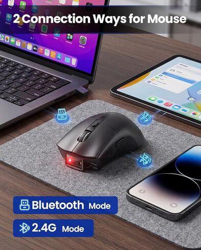 Eyoyo 2-in-1 Design Mouse Scanner: Wireless Portable USB Barcode Scanner with Ergonomic Grip, Long Battery Life for Scanning 1D 2D Code in Home Office, Book Store, Small Business, Inventory 2026 in Saudi Arabia