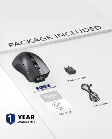 Eyoyo 2-in-1 Design Mouse Scanner: Wireless Portable USB Barcode Scanner with Ergonomic Grip, Long Battery Life for Scanning 1D 2D Code in Home Office, Book Store, Small Business, Inventory 2026 in Saudi Arabia