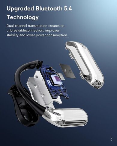 سماعات أذن لترجمة اللغات بتقنية الذكاء الاصطناعي، مترجم سماعات رأس بلوتوث 5.4 لـ 144 لغة ولهجة، سماعات OWS LCD تعمل باللمس في الوقت الحقيقي تناسب iOS وAndroid مثالية لتعلم الأعمال أثناء السفر in Kuwait