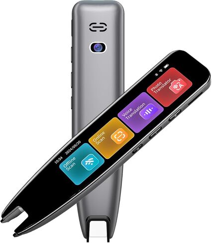 قلم مترجم وقلم قارئ المسح الضوئي لمتعلمي اللغة وعسر القراءة وصعوبات التعلم والأطفال والكبار، قلم ترجمة OCR وماسح ضوئي للقلم، جهاز تحويل النص إلى كلام لـ 142 لغة (رمادي) in Kuwait