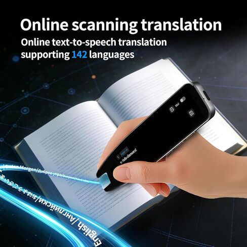 قلم مترجم وقلم قارئ المسح الضوئي لمتعلمي اللغة وعسر القراءة وصعوبات التعلم والأطفال والكبار، قلم ترجمة OCR وماسح ضوئي للقلم، جهاز تحويل النص إلى كلام لـ 142 لغة (رمادي) in Kuwait
