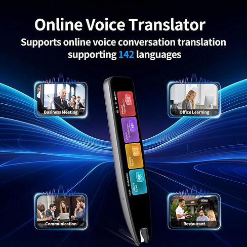 قلم مترجم وقلم قارئ المسح الضوئي لمتعلمي اللغة وعسر القراءة وصعوبات التعلم والأطفال والكبار، قلم ترجمة OCR وماسح ضوئي للقلم، جهاز تحويل النص إلى كلام لـ 142 لغة (رمادي) in Kuwait
